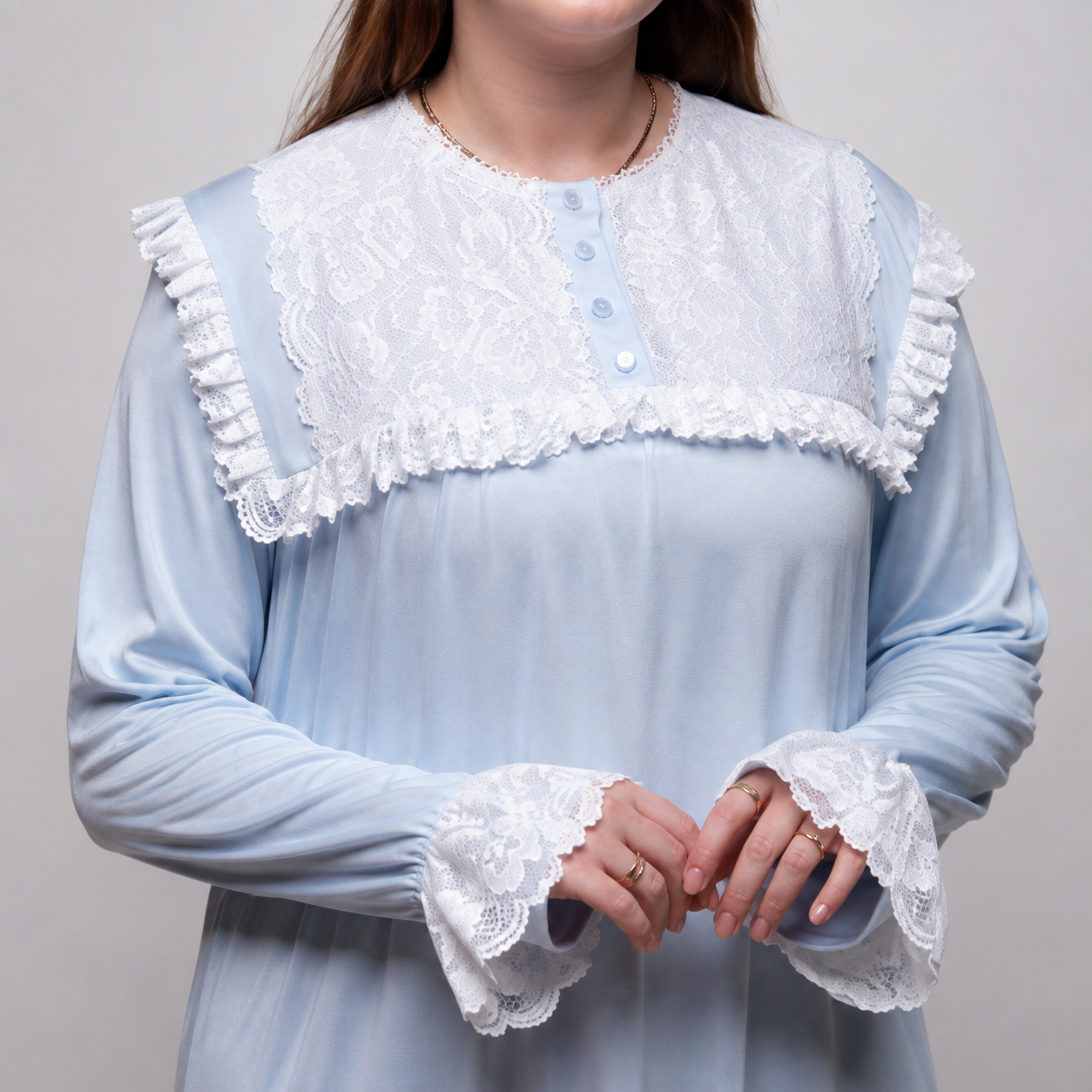 Chemise de Nuit Longue Rosa – Dentelle & Douceur