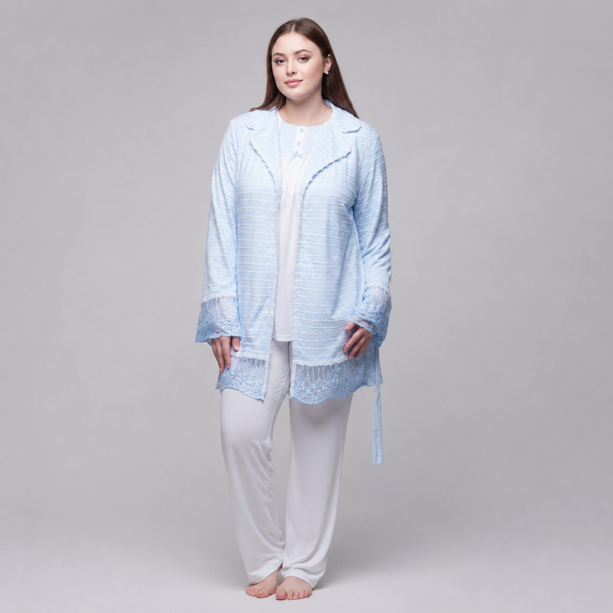 Ensemble Homewear 3 Pièces Rosa – Dentelle & Confort