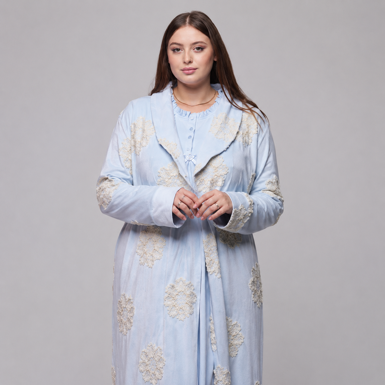 Ensemble de Nuit Long 2 Pièces Rosa – Douceur & Élégance