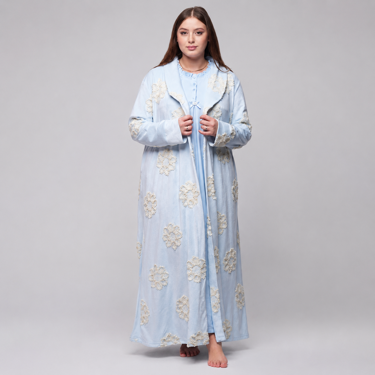 Ensemble de Nuit Long 2 Pièces Rosa – Douceur & Élégance