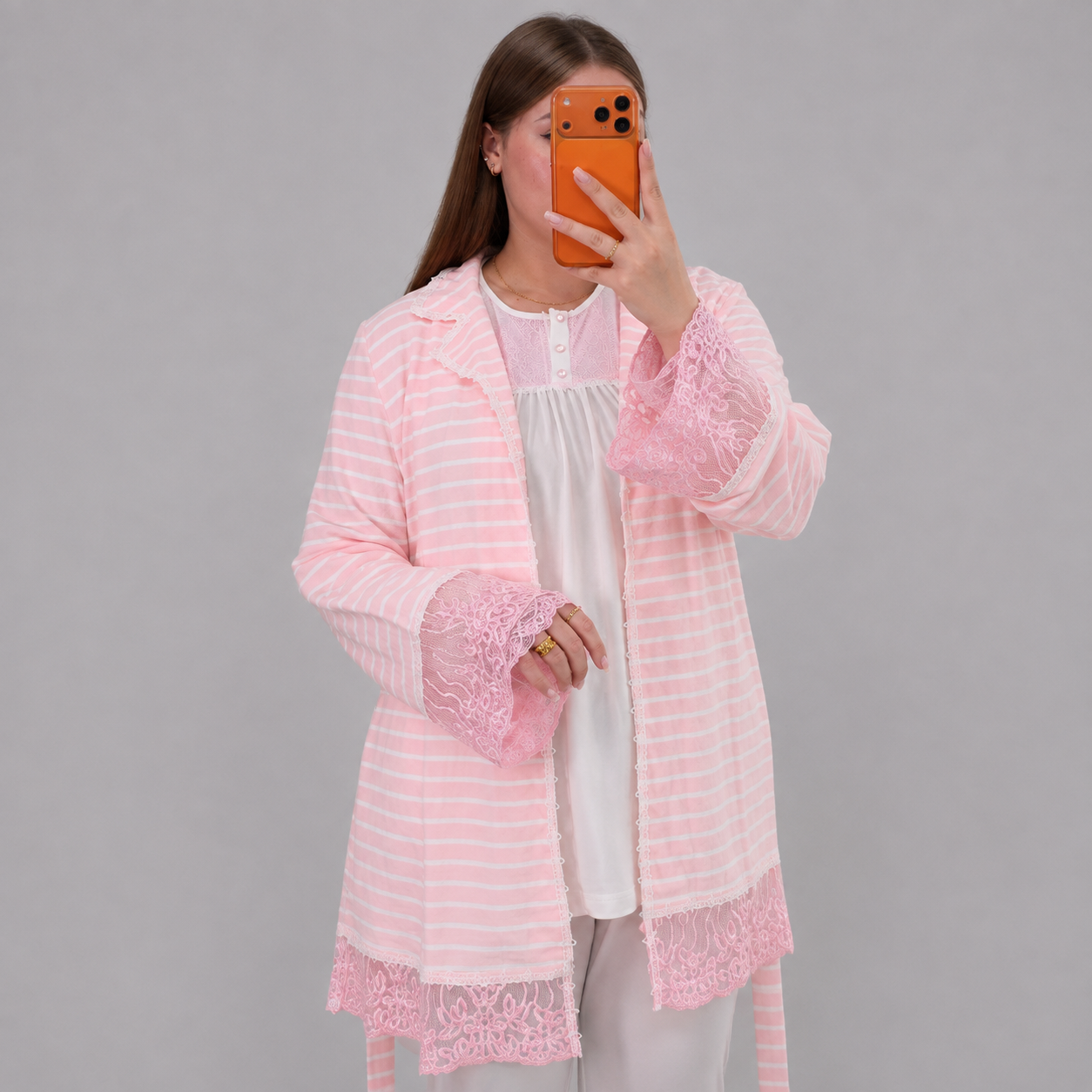 Ensemble Homewear 3 Pièces Rosa – Dentelle & Confort