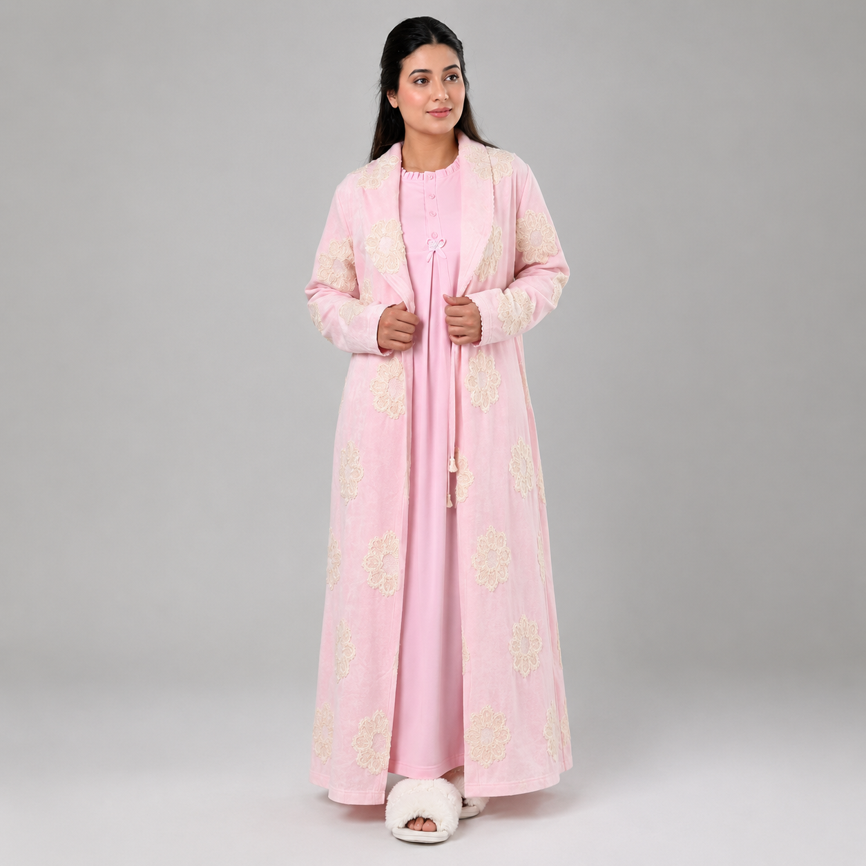 Ensemble de Nuit Long 2 Pièces Rosa – Douceur & Élégance