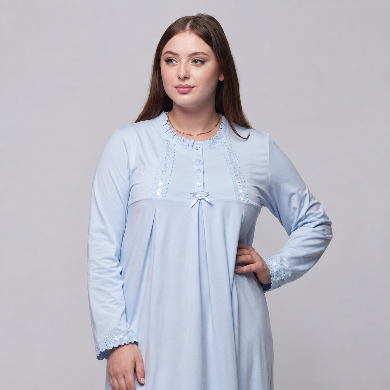 Ensemble de Nuit Long 2 Pièces Rosa – Douceur & Élégance